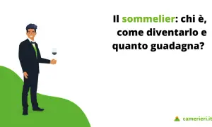 Un uomo elegante con un bicchiere di vino in mano, che illustra chi è il sommelier, come diventarlo e quanto guadagna.