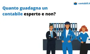 Tre contabili sorridenti in ufficio, con cartelle sullo sfondo. Scopri quanto guadagna un commercialista esperto e non.