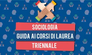 Guida ai corsi di laurea triennale in sociologia in Italia. Icone di mani che si stringono, persone e globi.