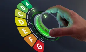 Regolazione dell'efficienza energetica con un quadrante. Un energy manager stipendio elevato è legato alla sua capacità di ottimizzare i consumi.
