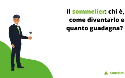 Un uomo elegante con un bicchiere di vino in mano, che illustra chi è il sommelier, come diventarlo e quanto guadagna.