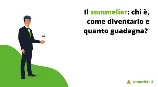 Un uomo elegante con un bicchiere di vino in mano, che illustra chi è il sommelier, come diventarlo e quanto guadagna.