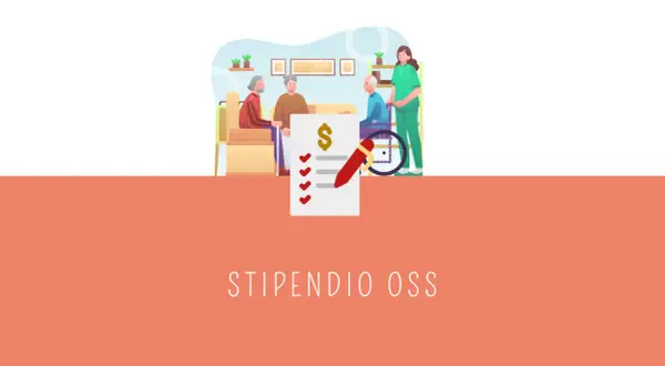Un foglio con un dollaro e una penna, accanto a un'infermiera che assiste anziani. Scopri quanto guadagna un OSS in ospedale.