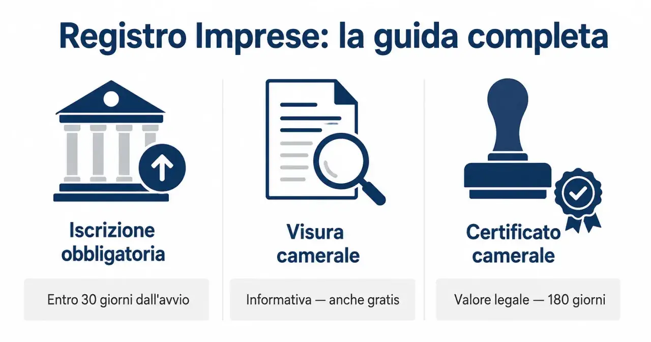 Guida completa al Registro Imprese: iscrizione, visura e certificato camerale, servizi giuridici per l'impresa.