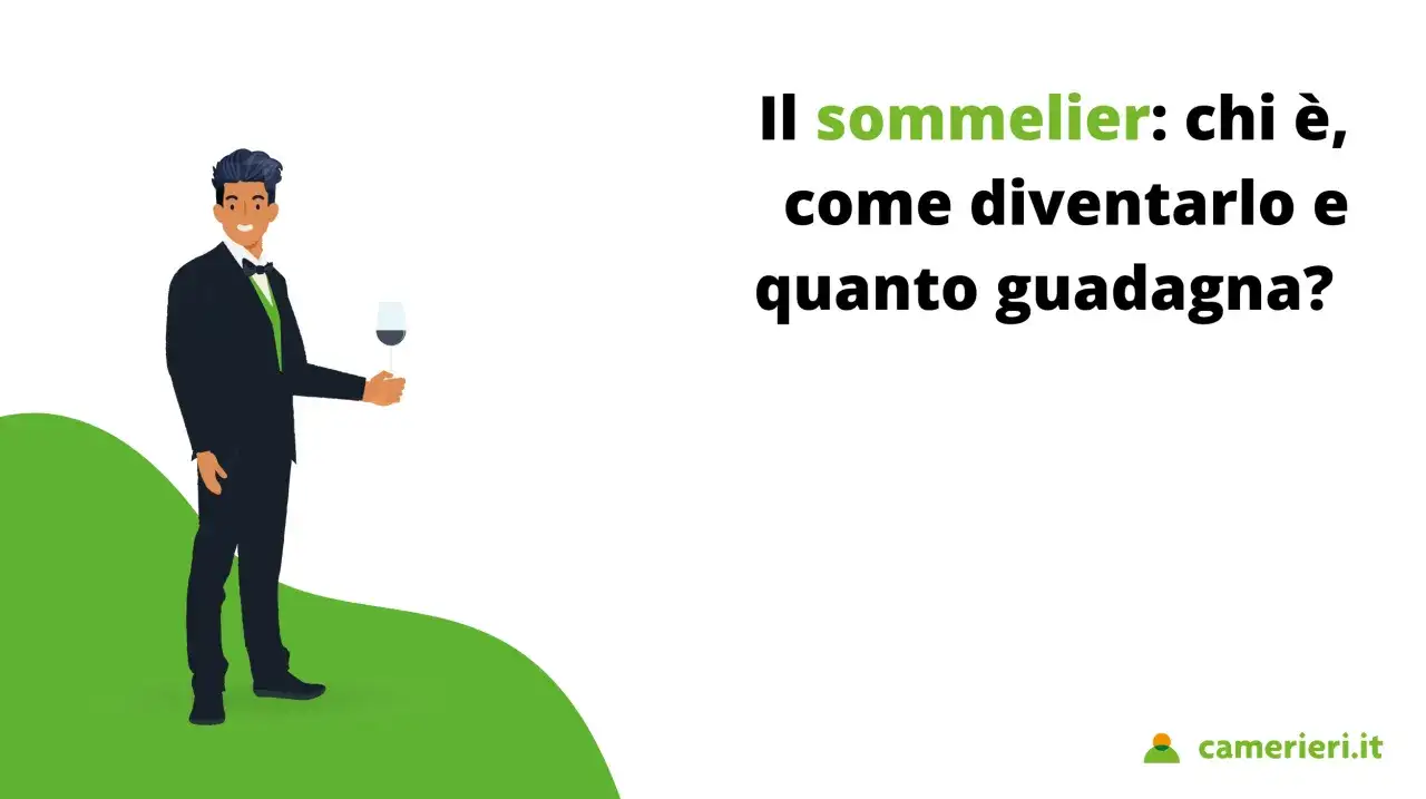 Un uomo elegante con un bicchiere di vino in mano, che illustra chi è il sommelier, come diventarlo e quanto guadagna.