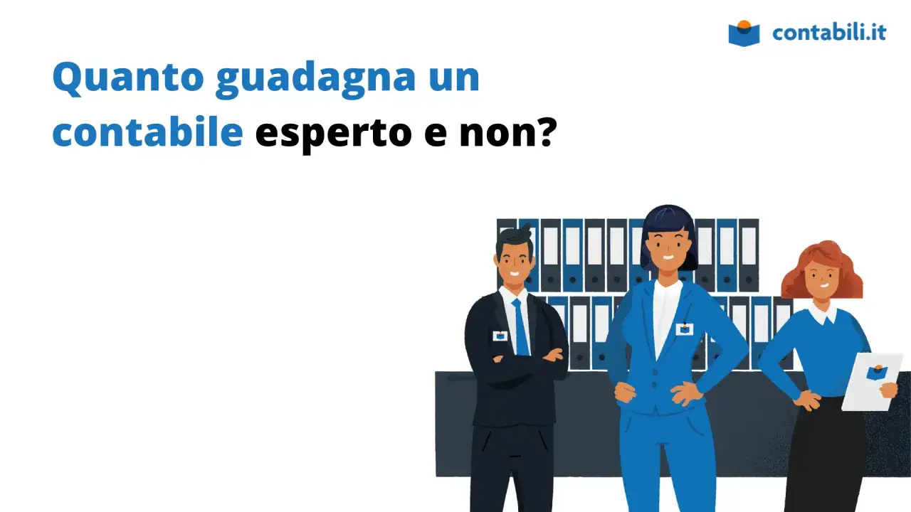 Quanto guadagna un commercialista esperto? Tre professionisti sorridono davanti a scaffali pieni di cartelle.