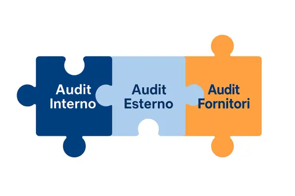 Tre pezzi di puzzle: Audit Interno, Audit Esterno, Audit Fornitori. Capire cosa fa l'audit interno è fondamentale per la crescita.